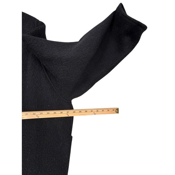 Vintage Jimmy Hourihan Ireland 100% Wool Wrap Coat Black Purple Small - Picture 12 of 16